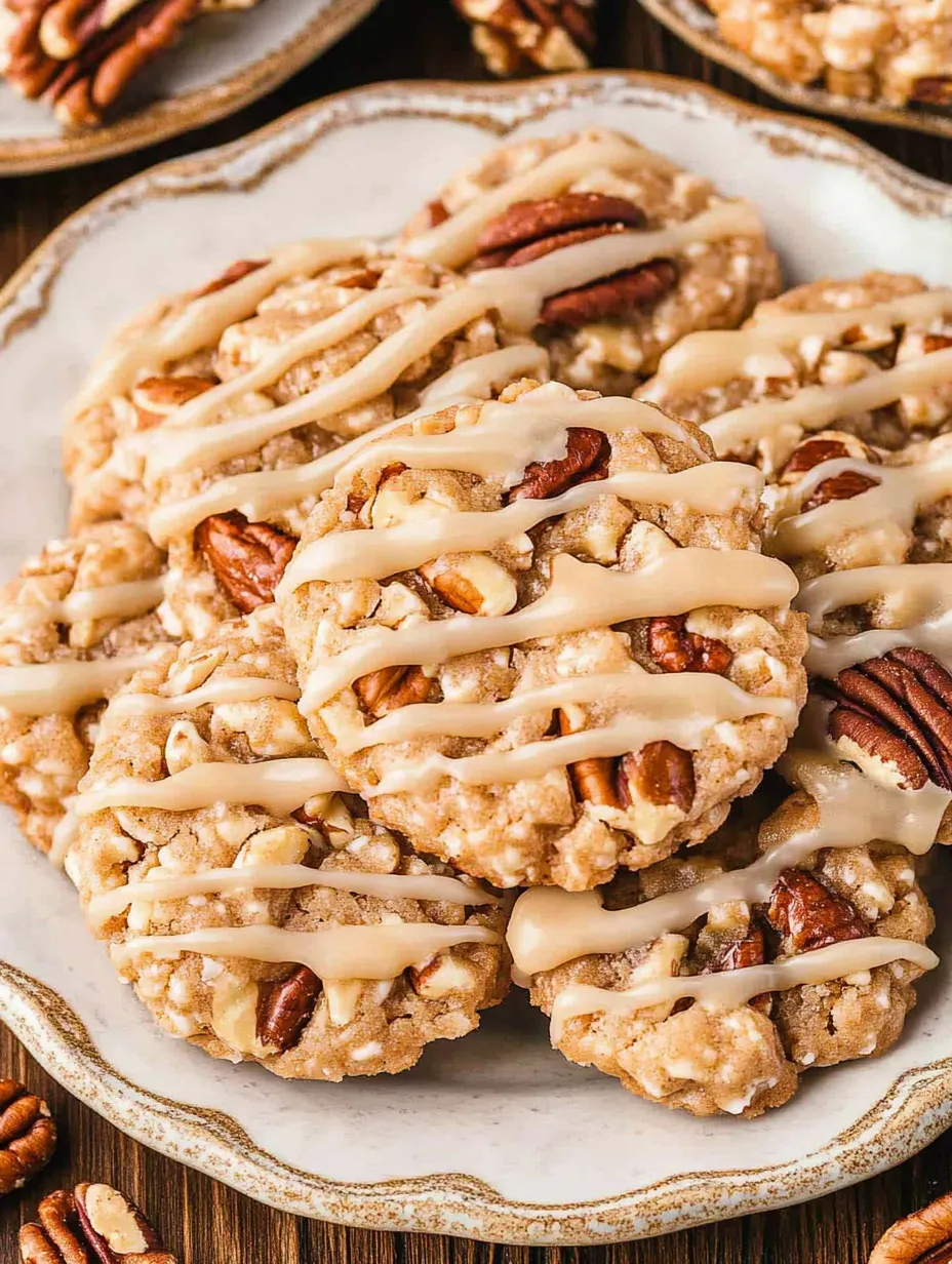 Maple Pecan No Bake Cookies Recipe.
