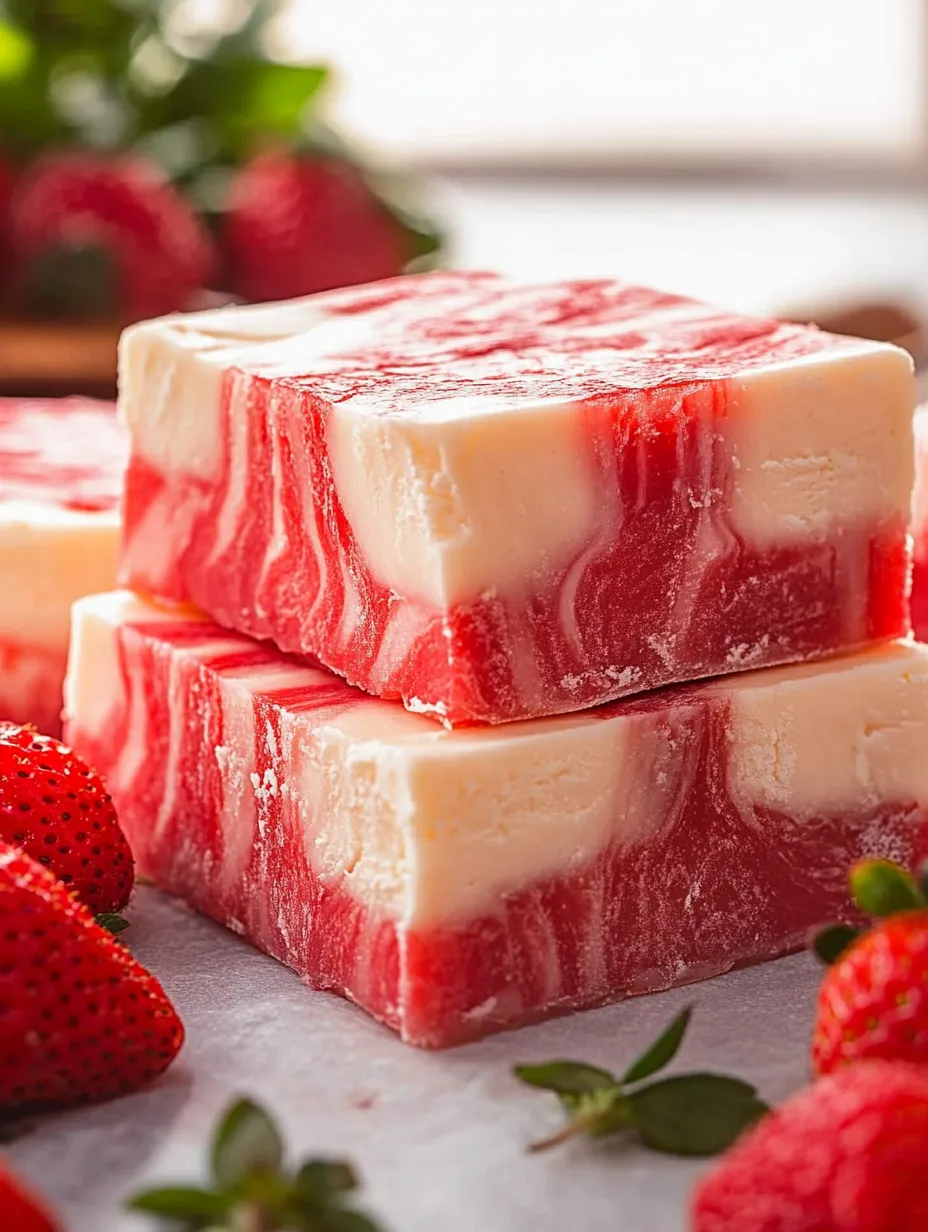 A stack of red and white fudge bars.