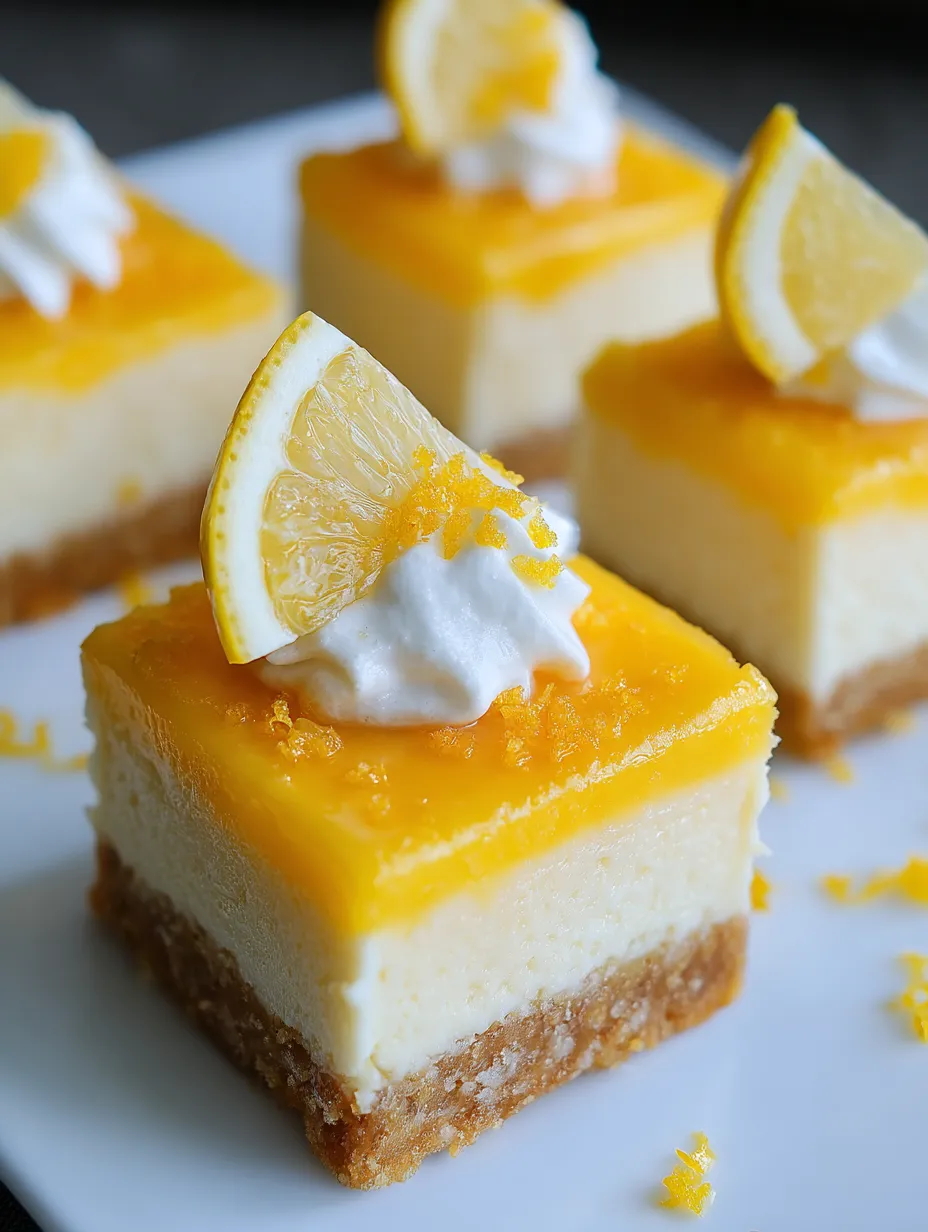 A slice of lemon cheesecake with a lemon wedge on top.