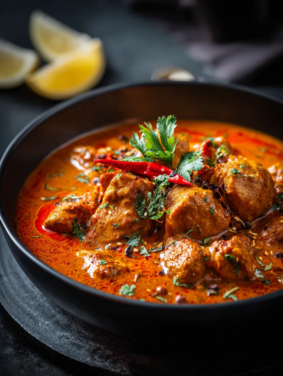 A bowl of chicken tikka masala.