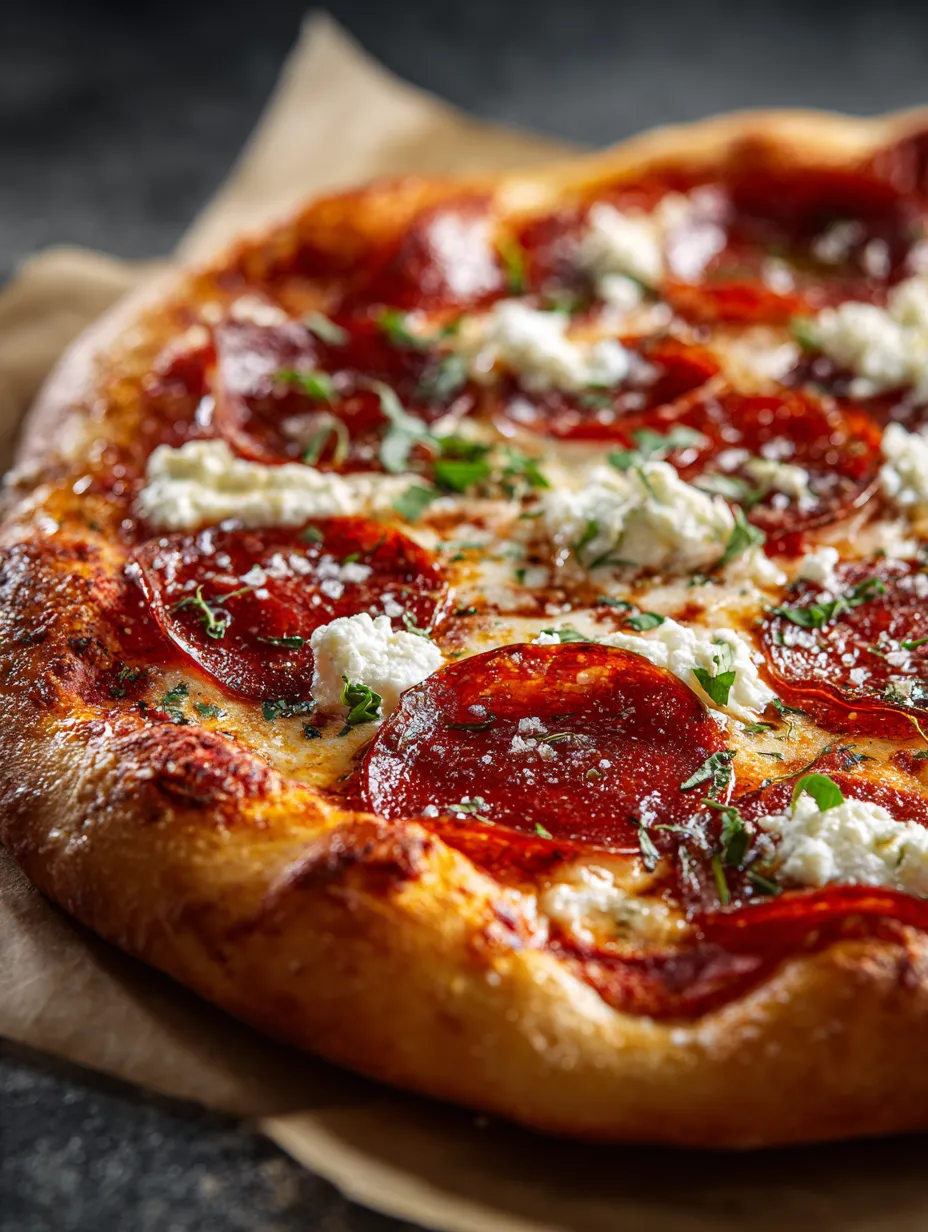 A slice of pepperoni pizza with white cheese.