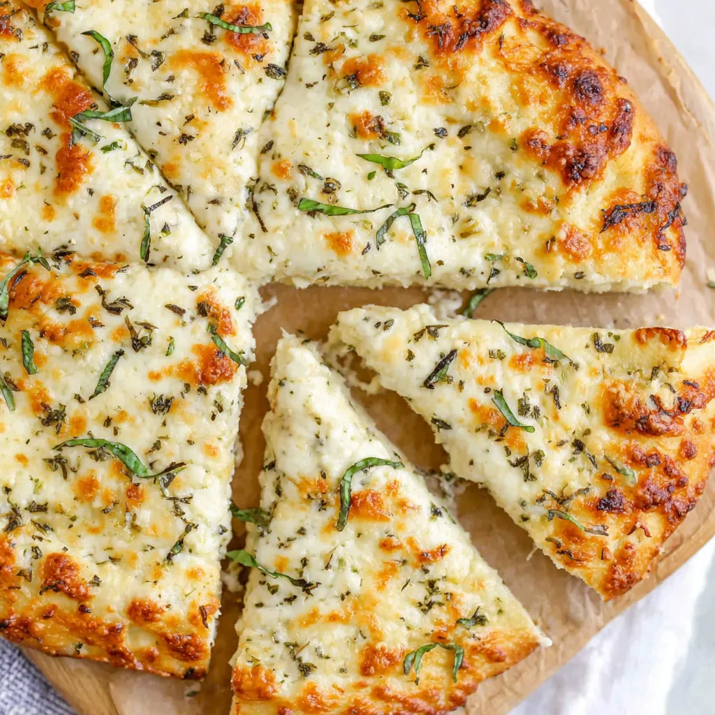A slice of white pizza with garlic pizza sauce.