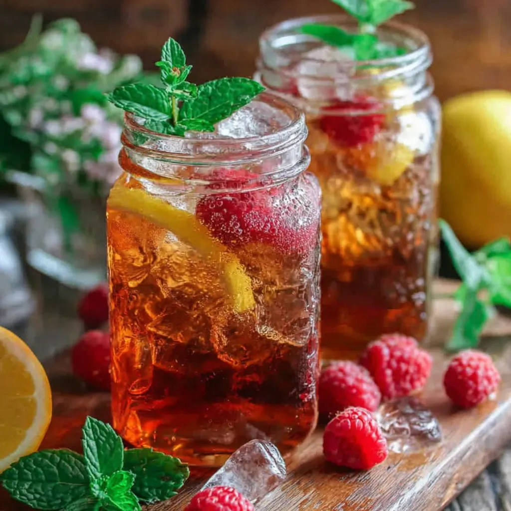 Two jars of Earl Grey Raspberry Iced Tea.