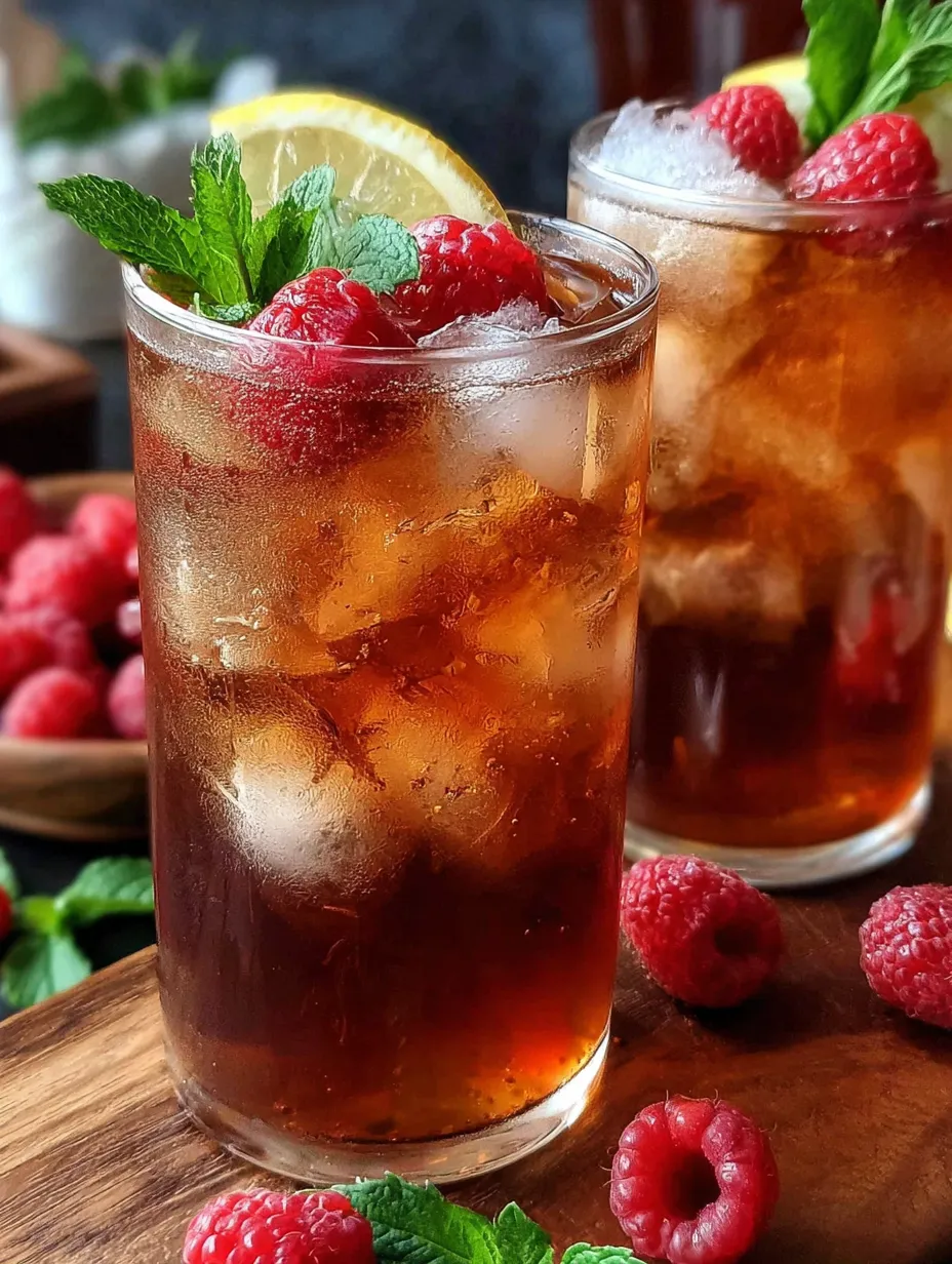 A glass of Earl Grey Raspberry Iced Tea.