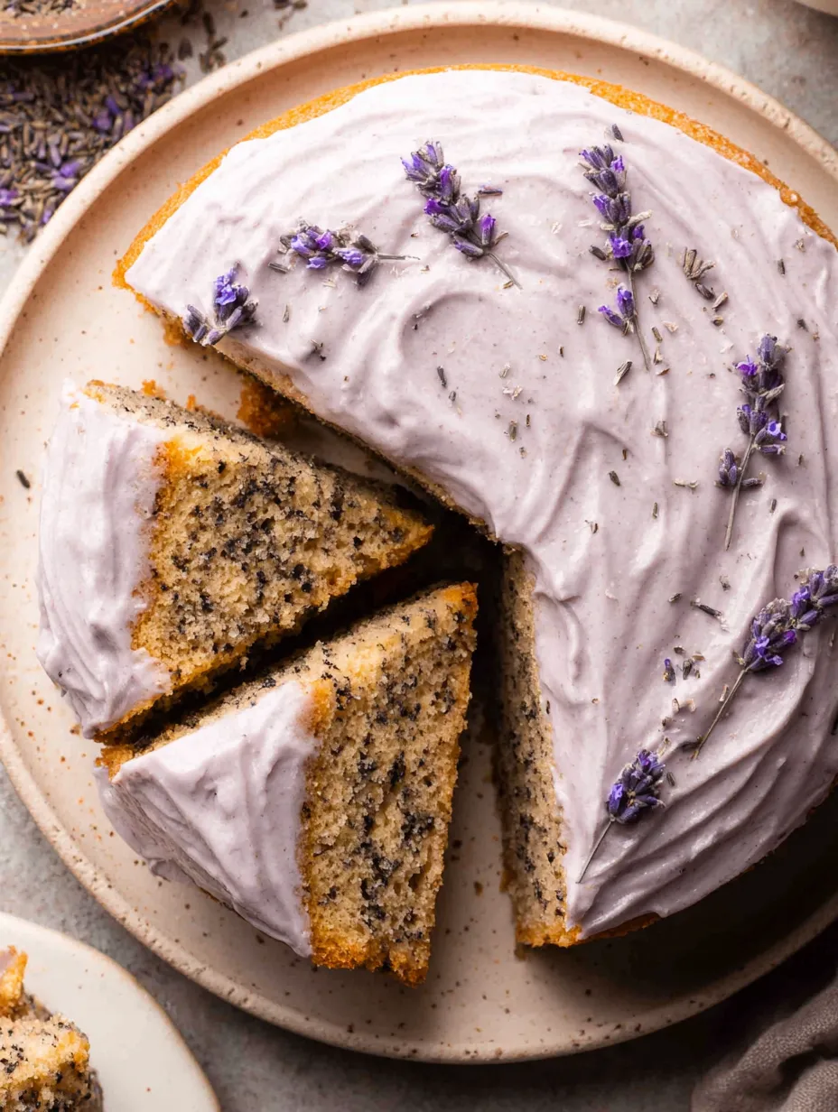 A slice of London Fog cake.