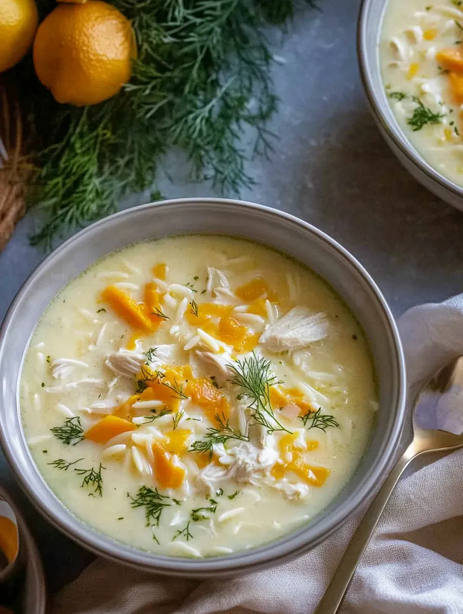 A bowl of soup with chicken and vegetables.