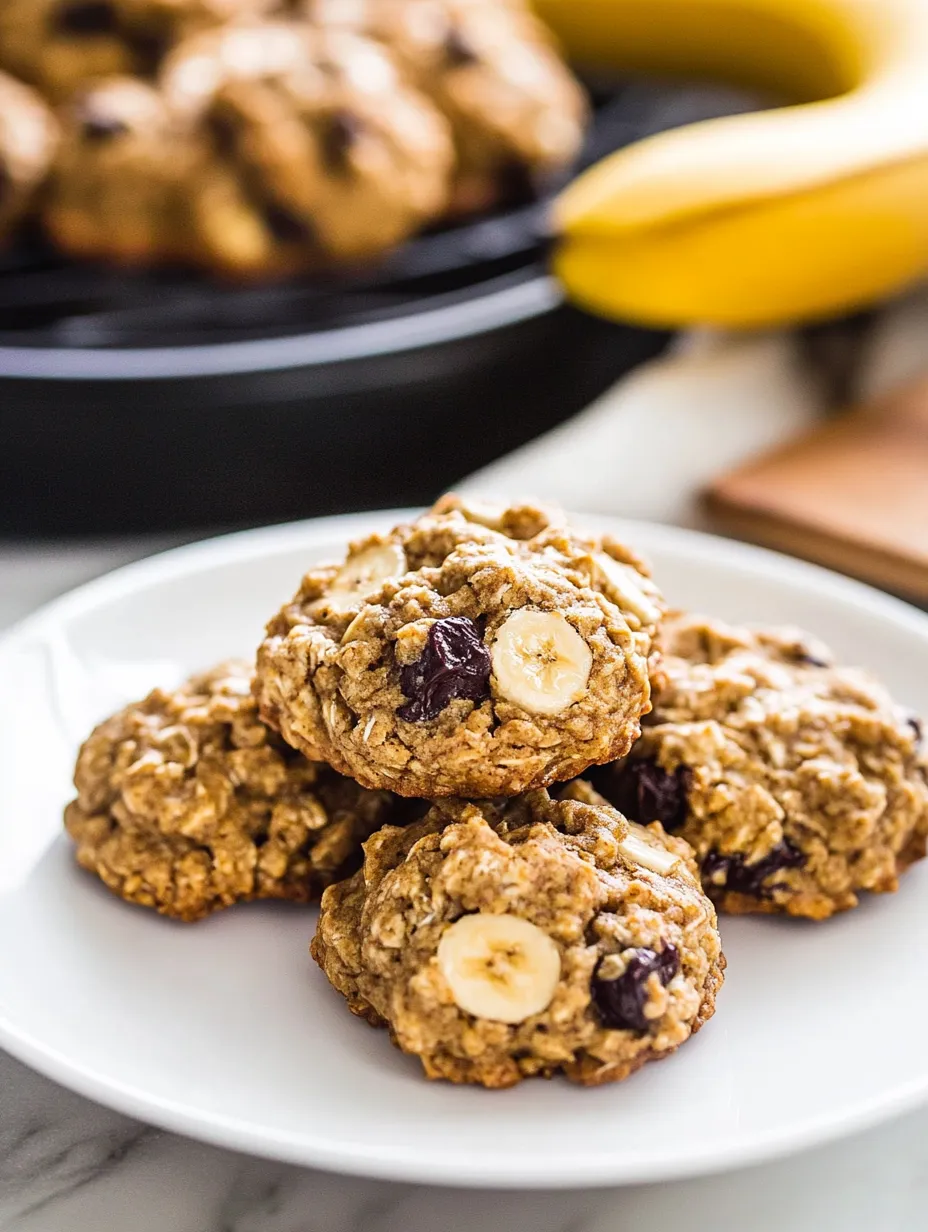 A plate of banana cookies.