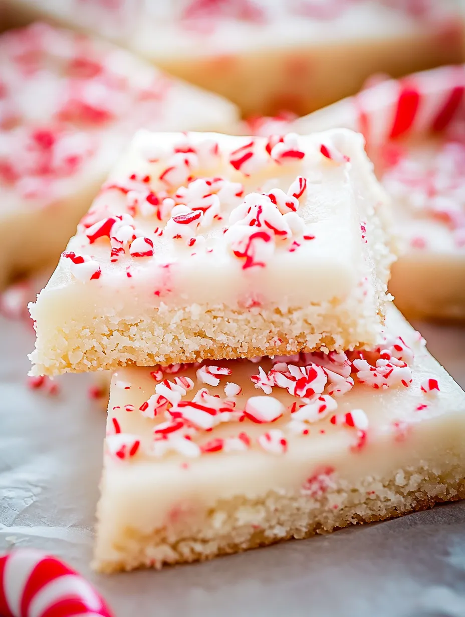 Peppermint frosted sugar cookie bars.