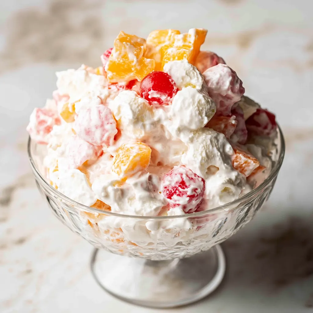 A glass bowl filled with a dessert.