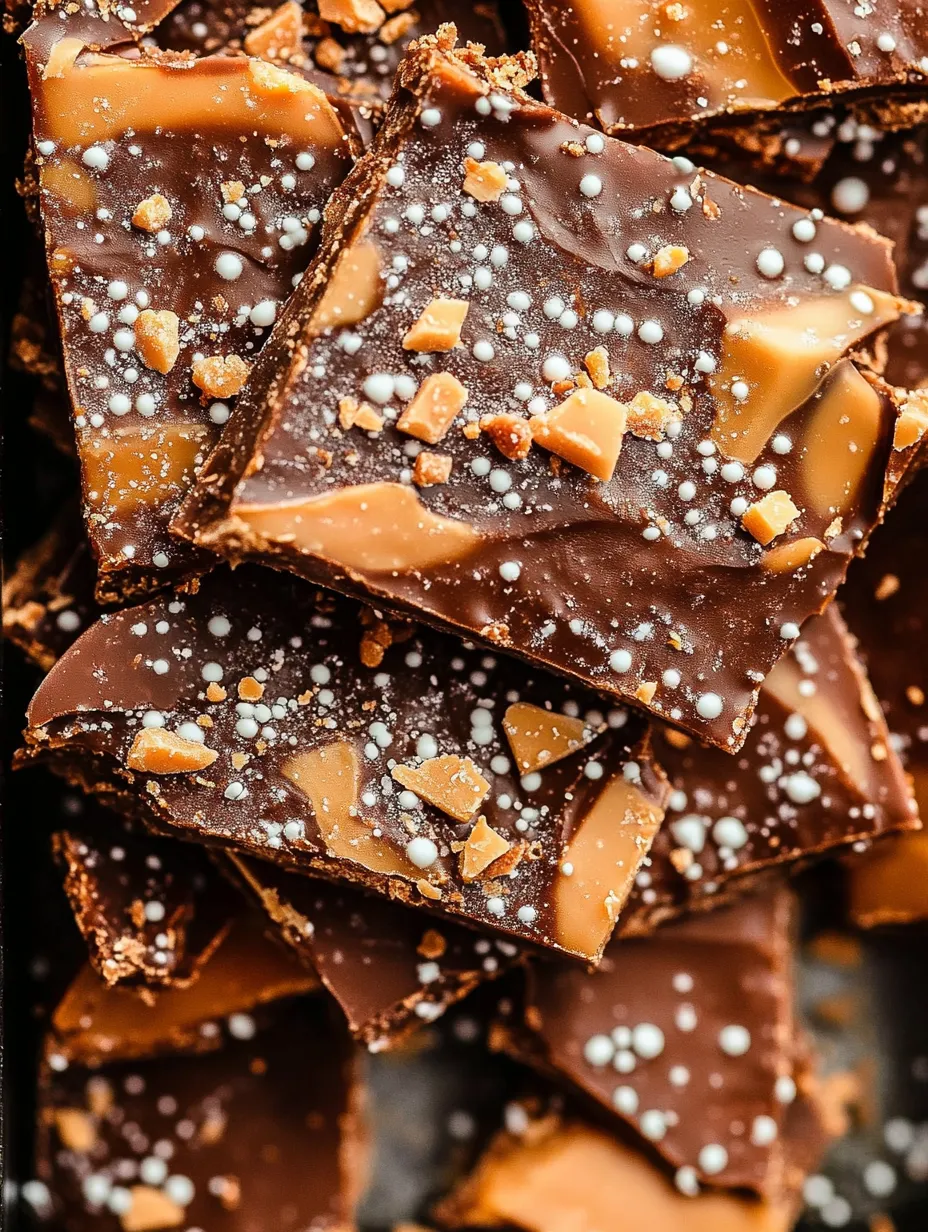 A close up of a chocolate dessert with white sprinkles.