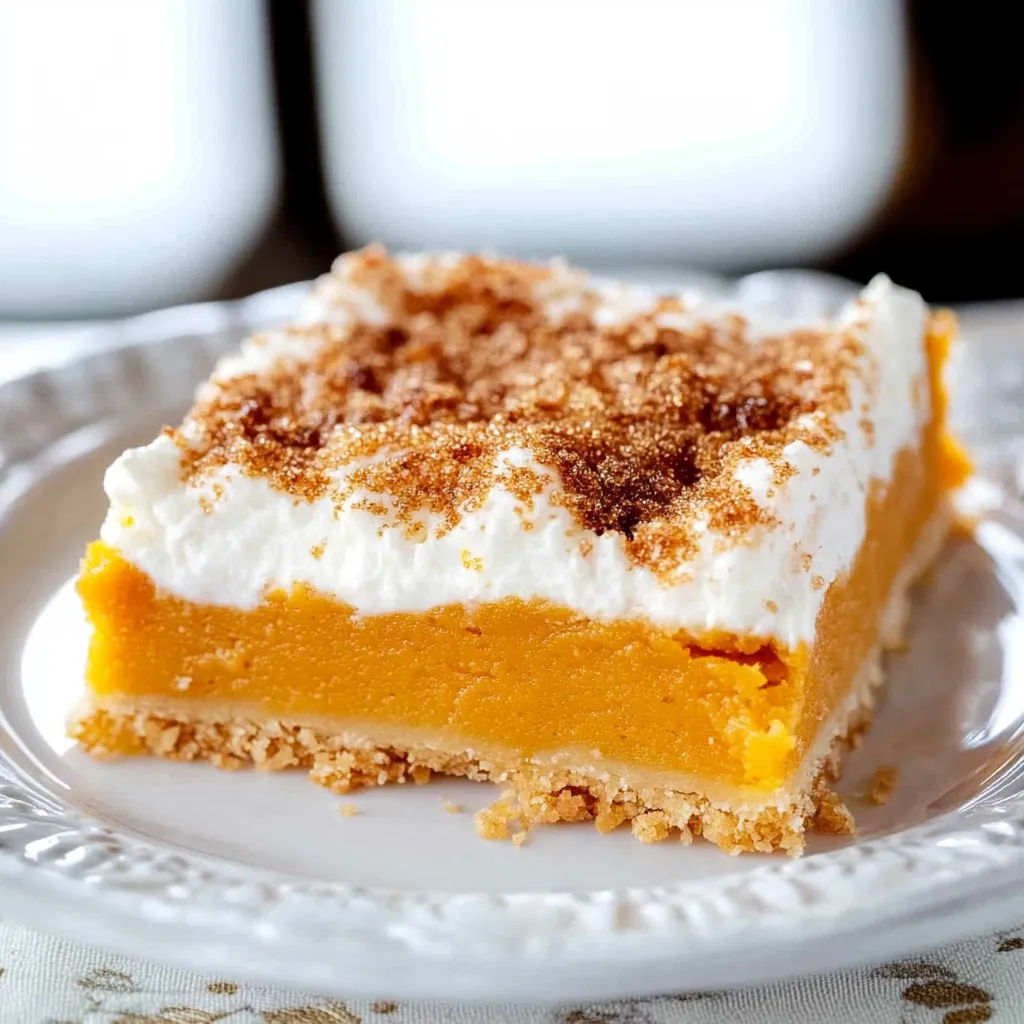 A slice of sweet potato pie on a plate.