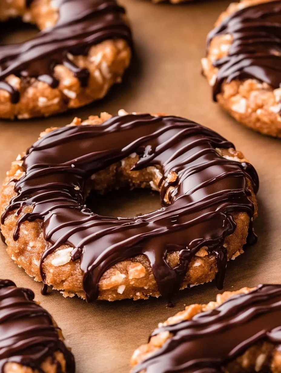 A chocolate covered donut with chocolate drizzle.