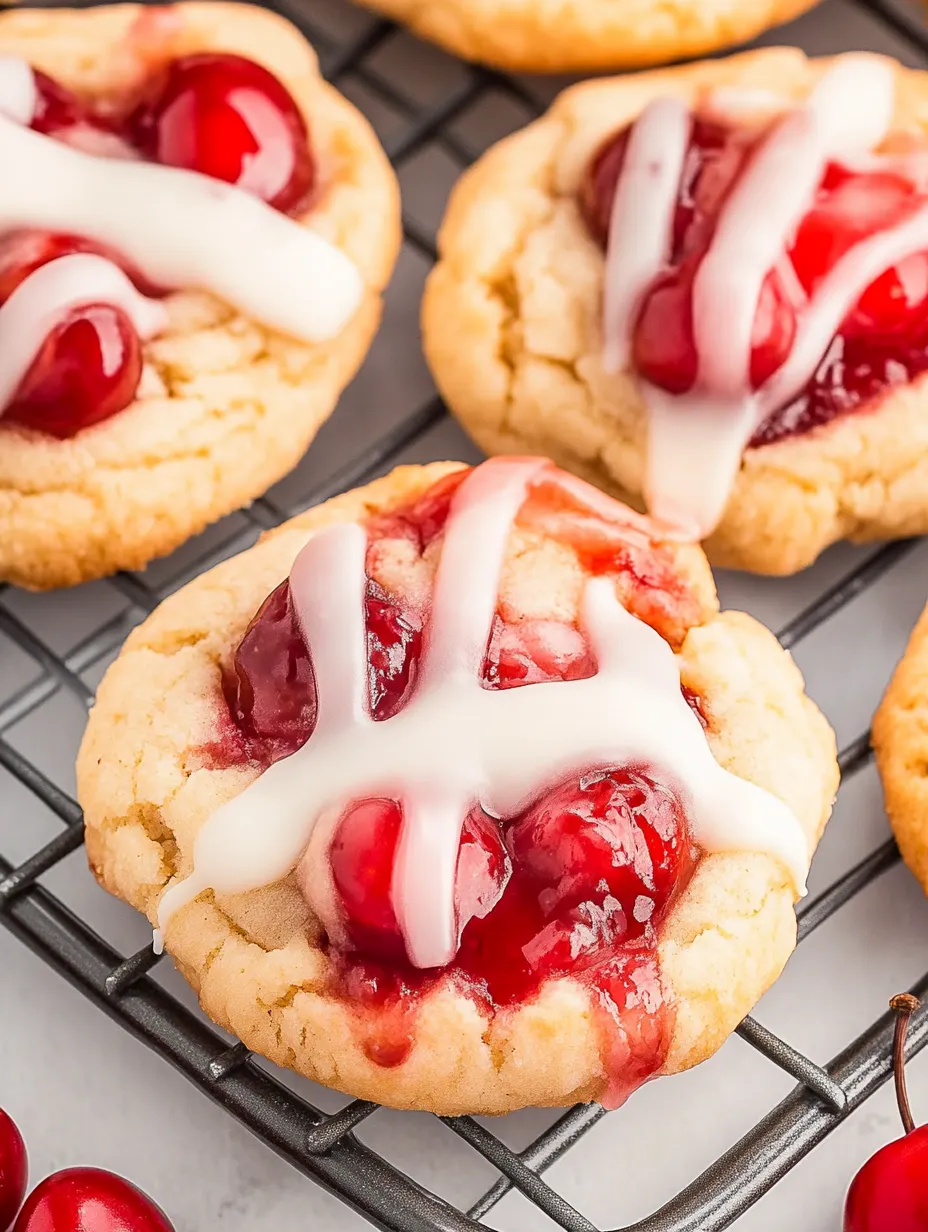 A cookie with white icing and cherries on top.