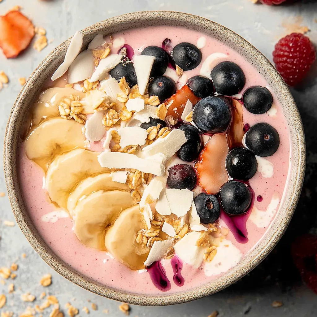 A bowl of fruit and yogurt.