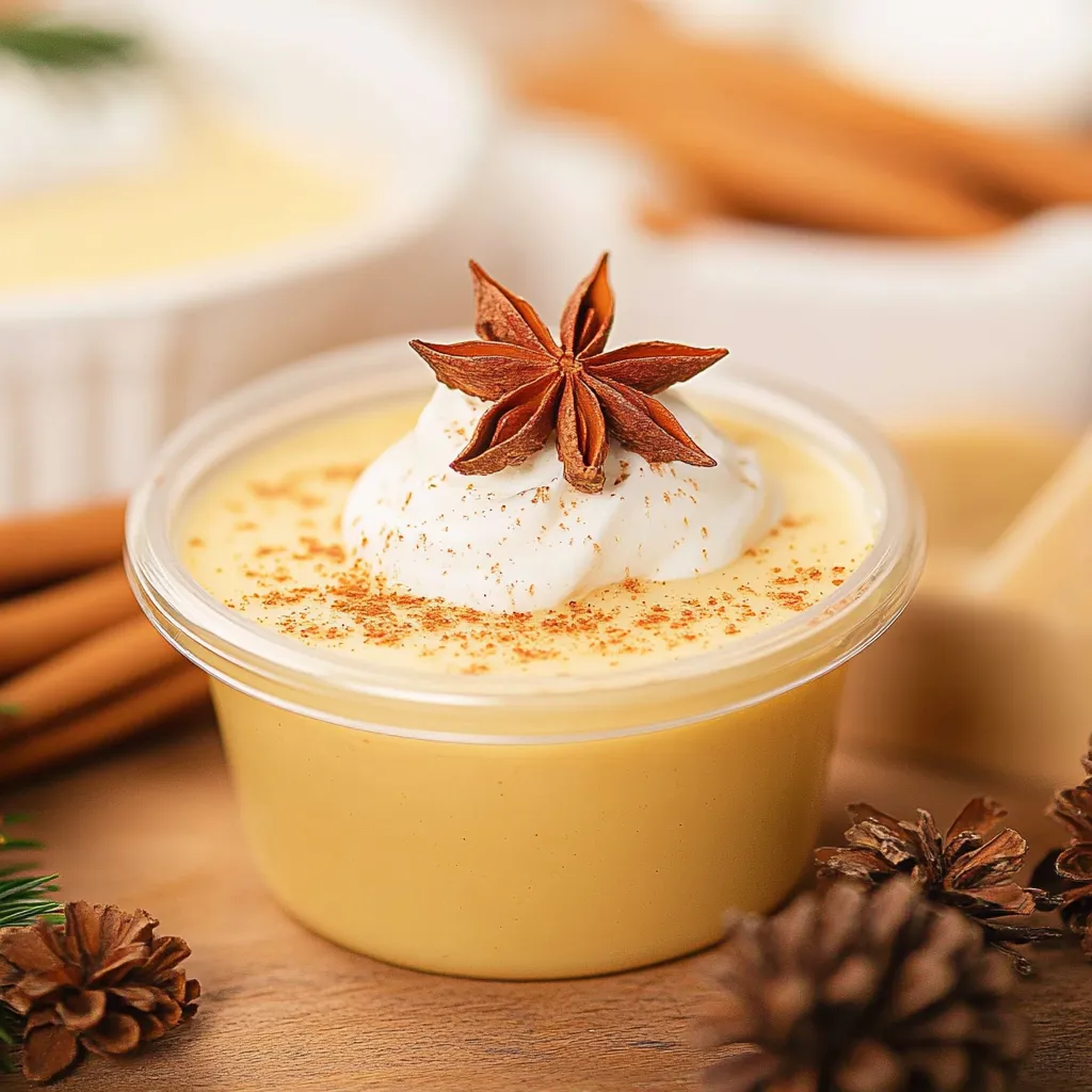 A small cup of pudding with a star on top.