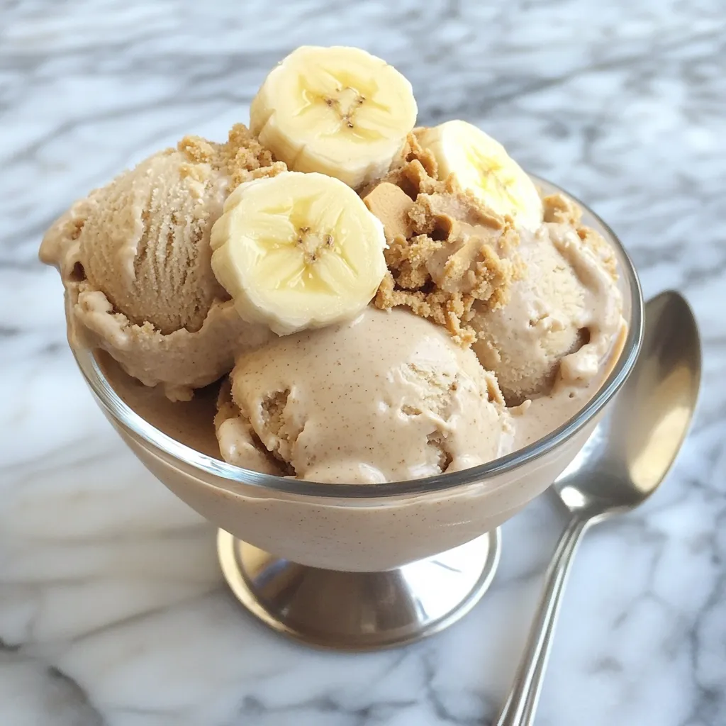 A bowl of banana peanut butter ice cream.