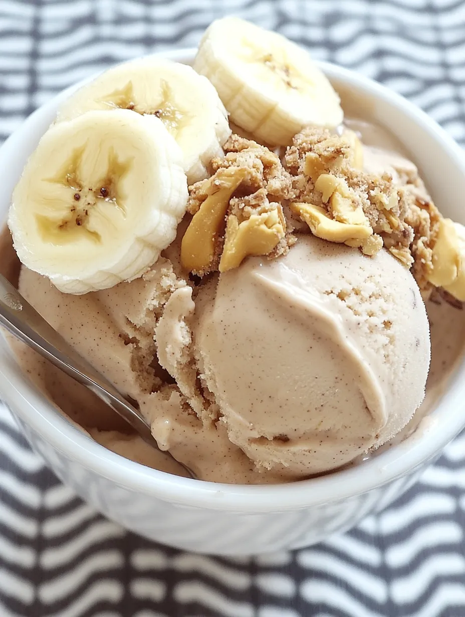 A bowl of banana peanut butter ice cream.