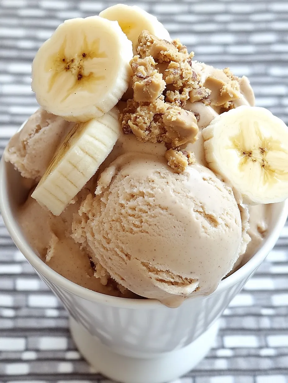 A bowl of banana peanut butter ice cream.