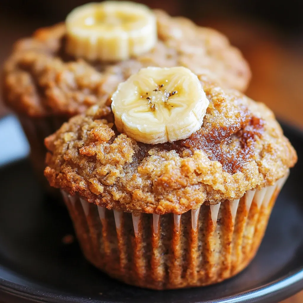 A muffin with a banana on top.