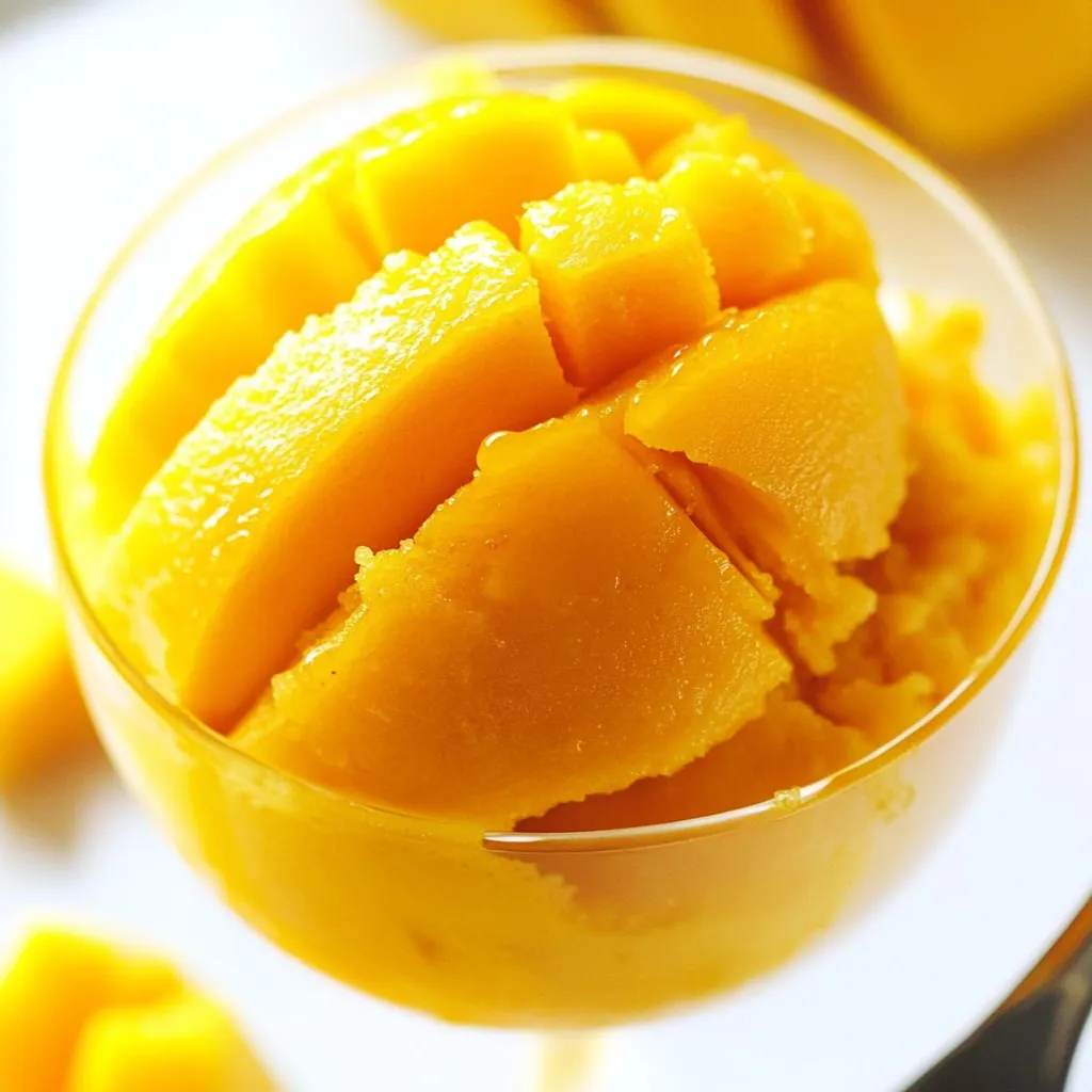 A glass of mango sorbet.
