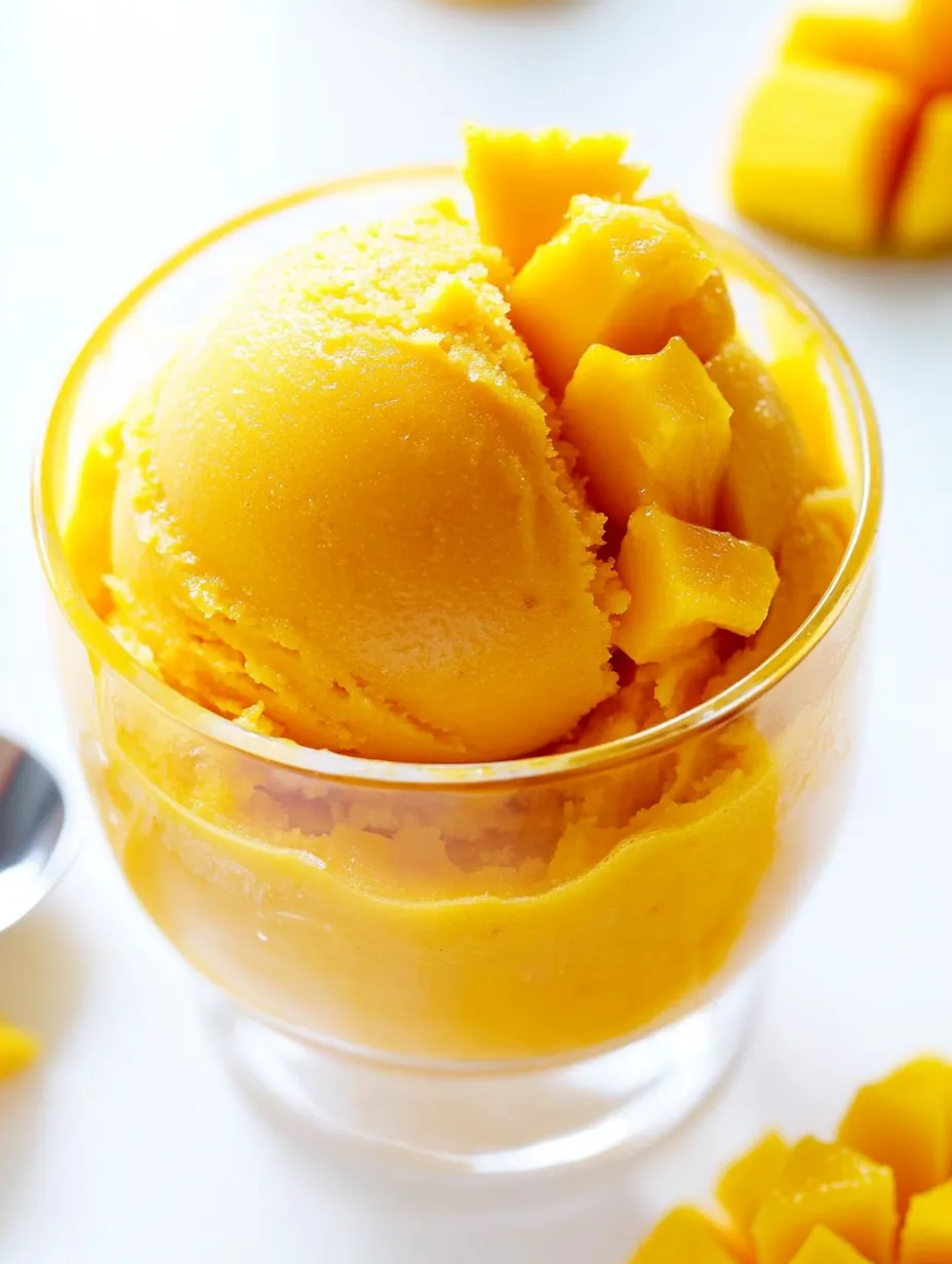 A glass of mango sorbet.