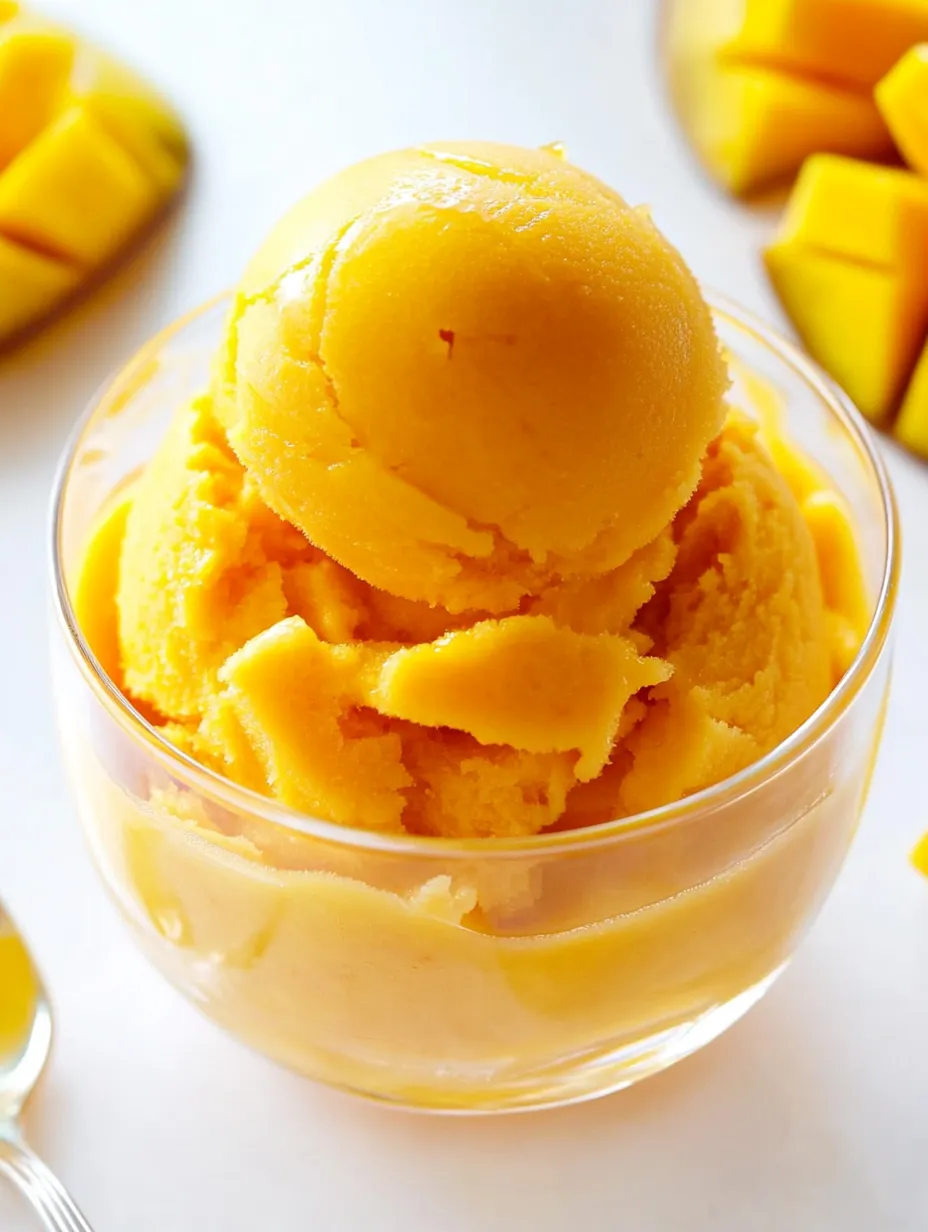A glass of mango sorbet.
