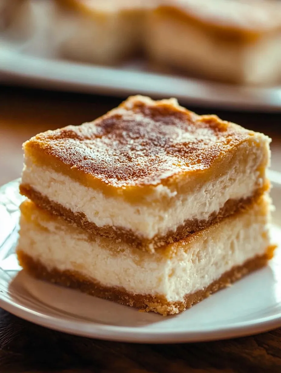 A stack of three Sopapilla Cheesecake Bars.