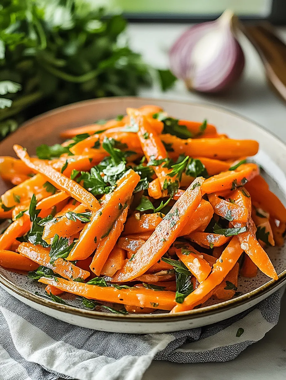 A plate of carrots with green leaves on top.