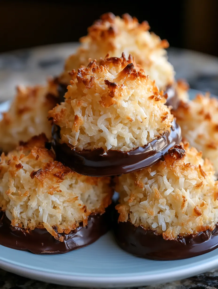 Coconut macaroons on a plate.
