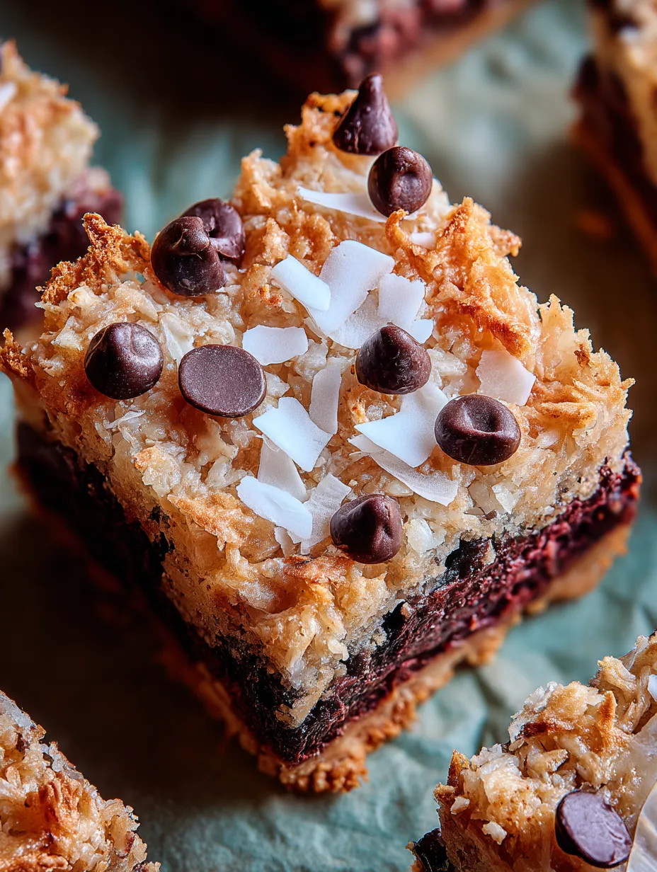 A close up of a chocolate chip cookie with white chocolate and coconut.