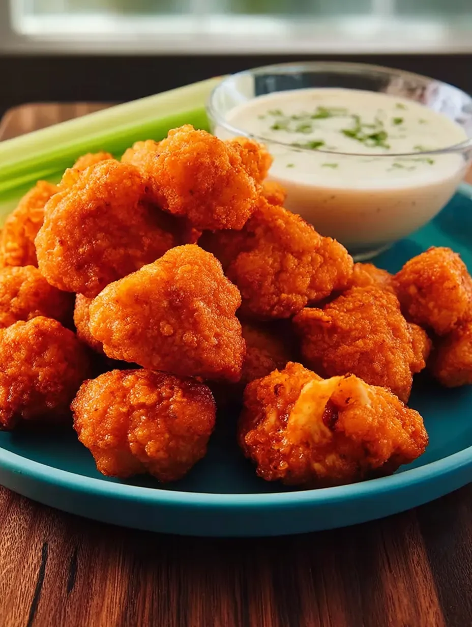 A plate of buffalo cauliflower wings.