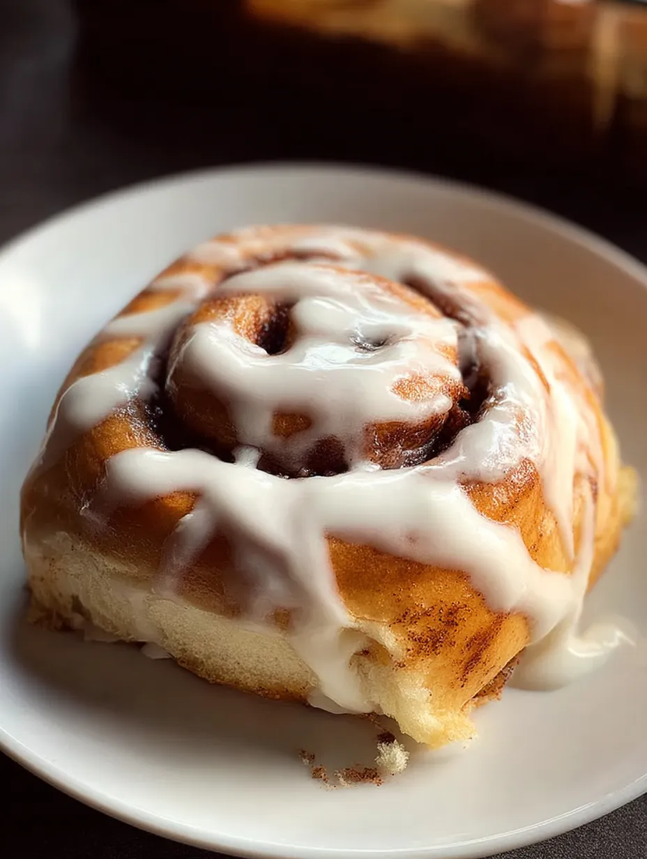 A cinnamon roll on a white plate.