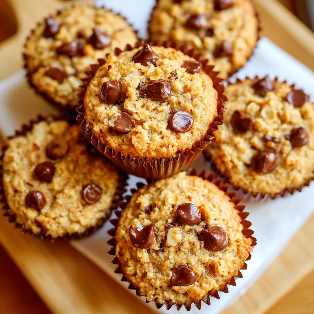 A plate of muffins with chocolate chips.