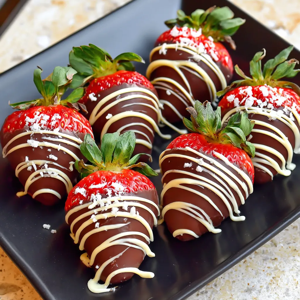 Chocolate covered strawberries on a plate.