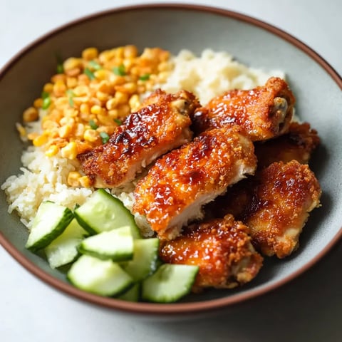 A plate of food with chicken, rice, and vegetables.