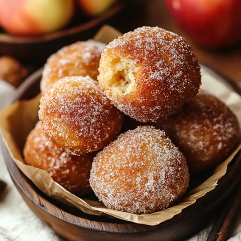 A bowl of donuts with sugar on top.